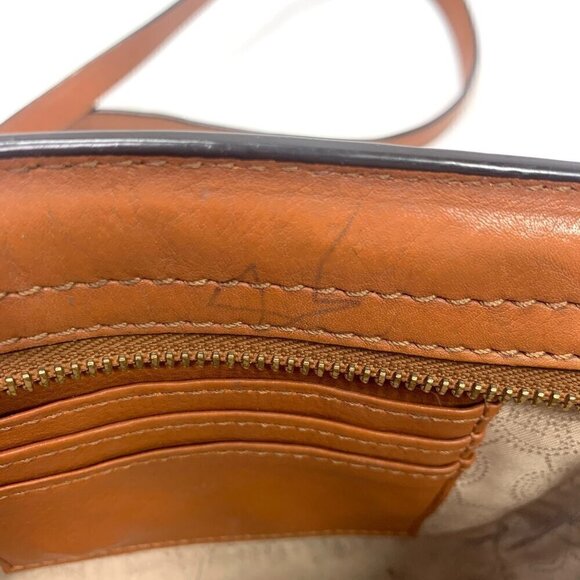 Michael Kors 32T4GLMC1B Mini Selma Crossbody Messenger Bag Brown/Tan 9"W x 5.5"H - Picture 9 of 12